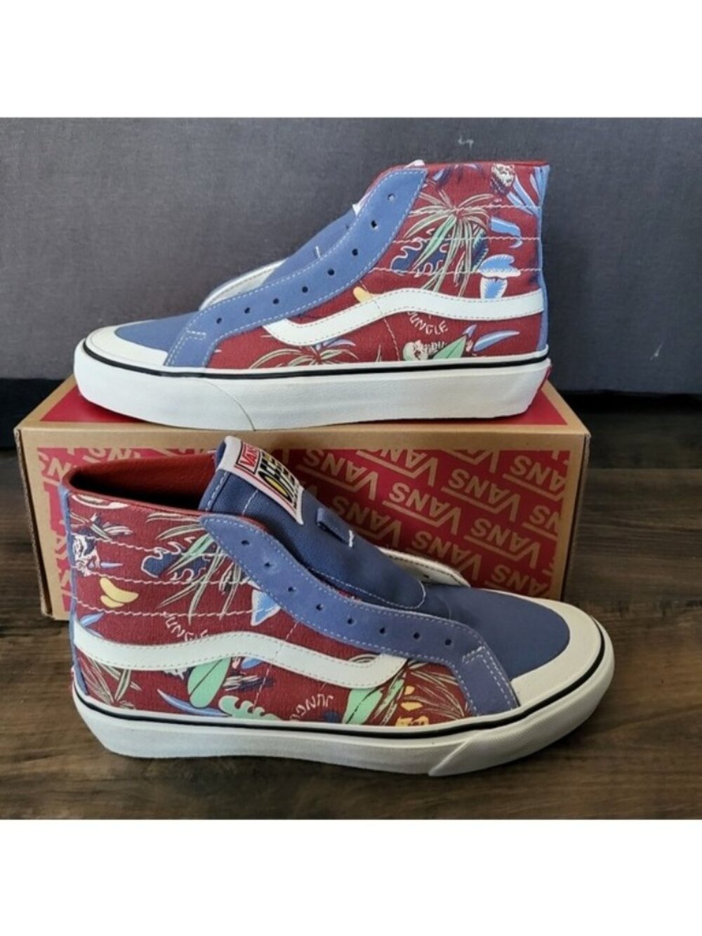 Vans Sk8 Hi 138 Women 8.5 Decon Hawaiian Jungle SF Red Blue 062026